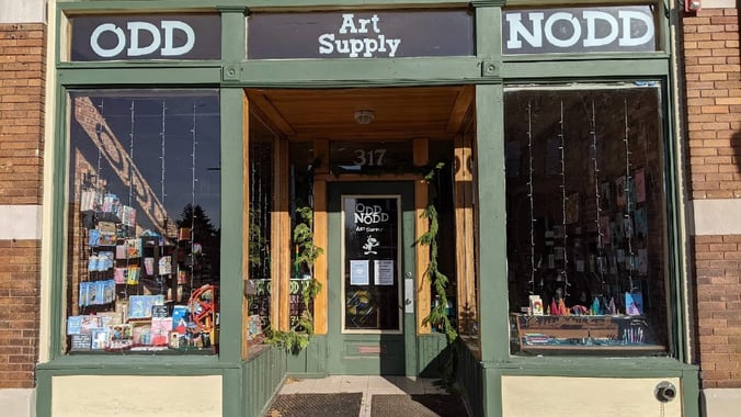 Front exterior of Odd Nodd Art Supply